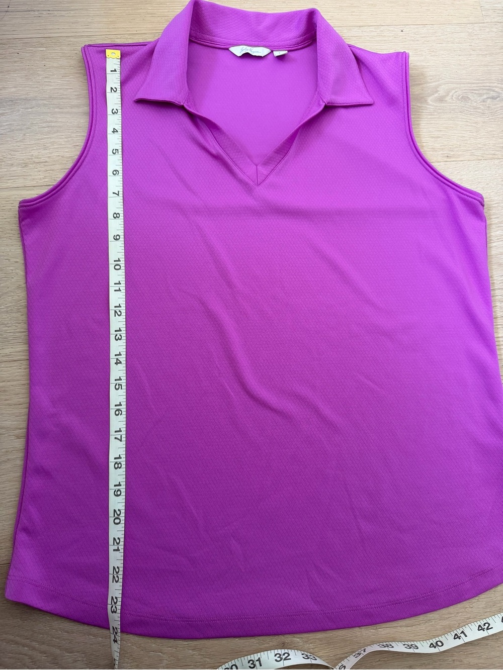 Lady Hagen Sleeveless V-Neck Polo Tank - Fuchsia - Bx2 - Picture 5 of 6
